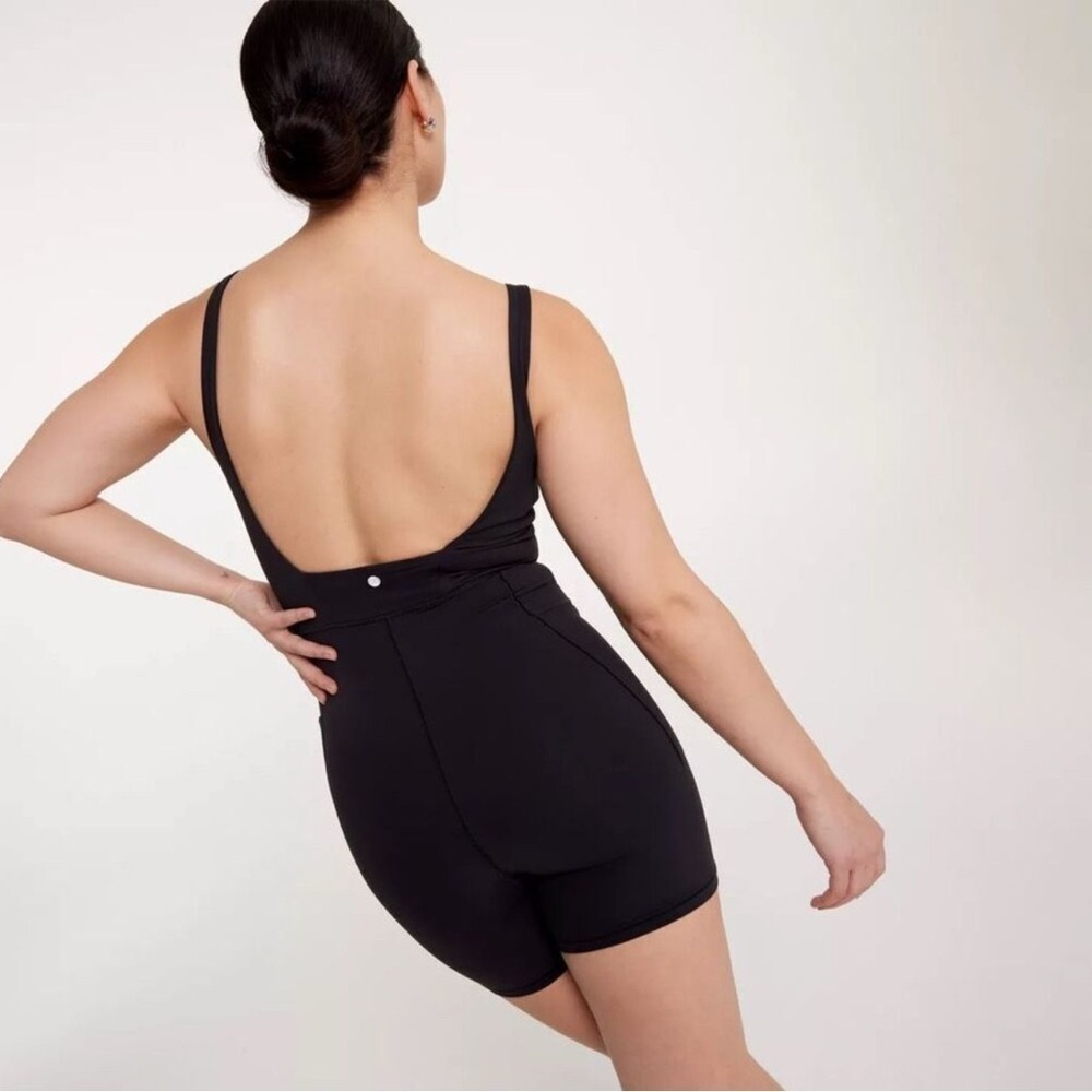 CALIA NWT Women's Inspire Short Bodysuit Workout 1 Piece Pure Black size L - Picture 2 of 7